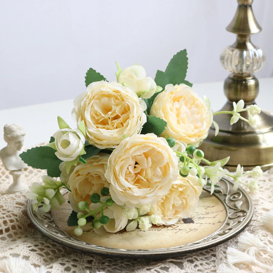 Artificial Rose & Peony Flower Set