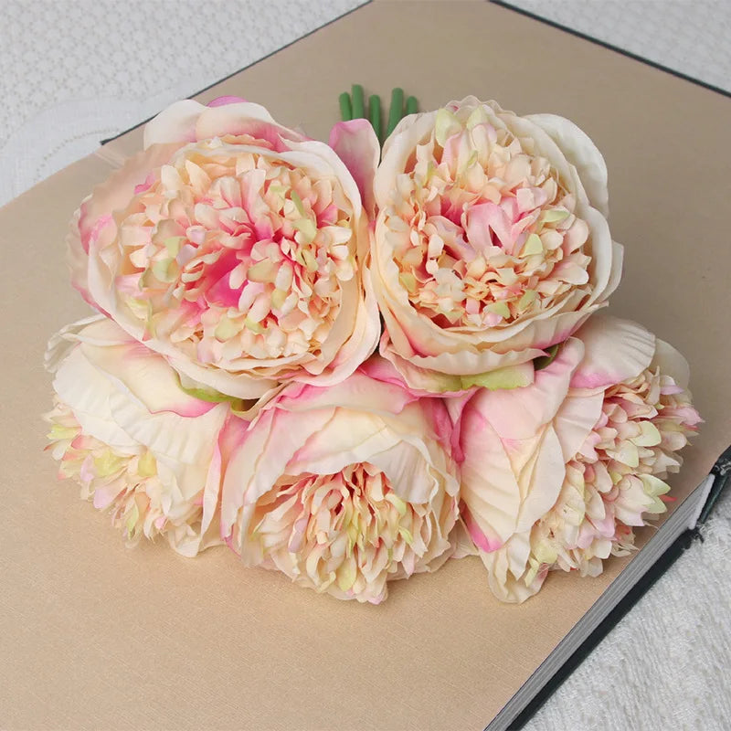Rose Pink Peony Artificial Flower Bouquet