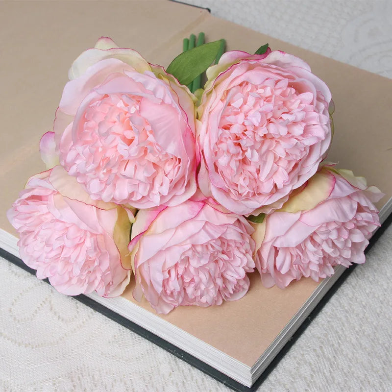 Rose Pink Peony Artificial Flower Bouquet