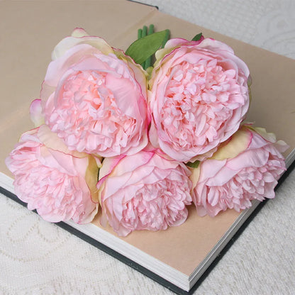 Rose Pink Peony Artificial Flower Bouquet