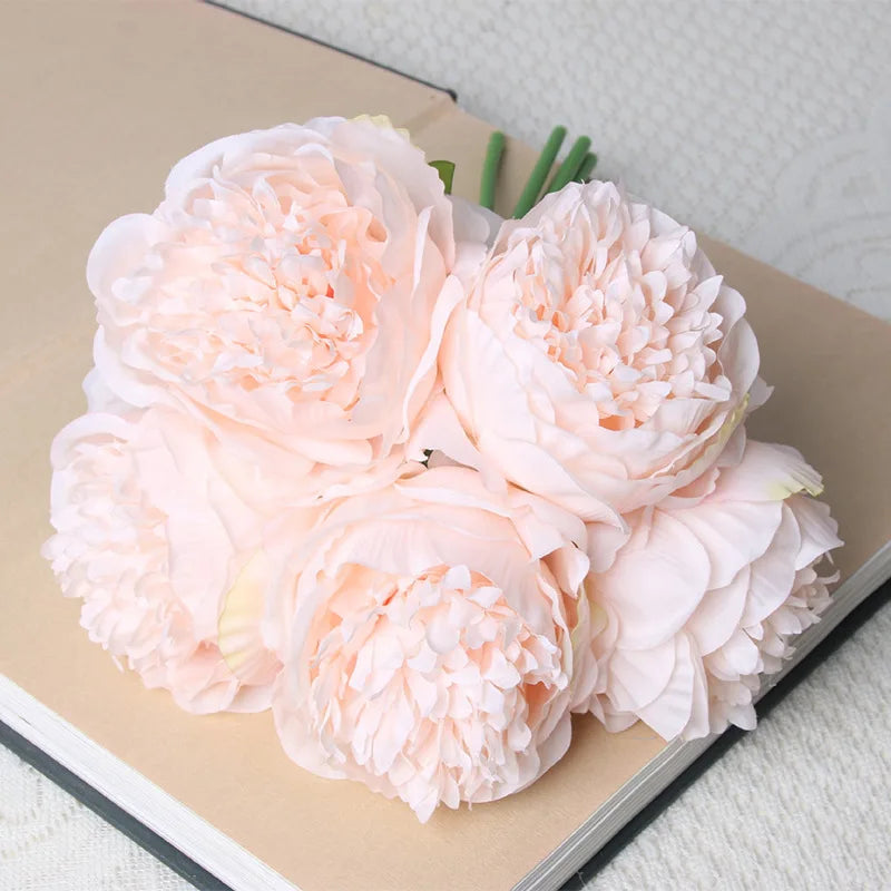 Rose Pink Peony Artificial Flower Bouquet