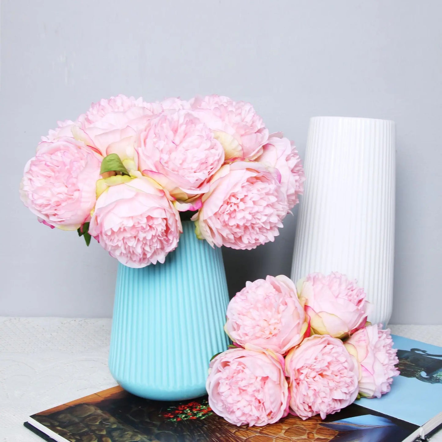 Rose Pink Peony Artificial Flower Bouquet