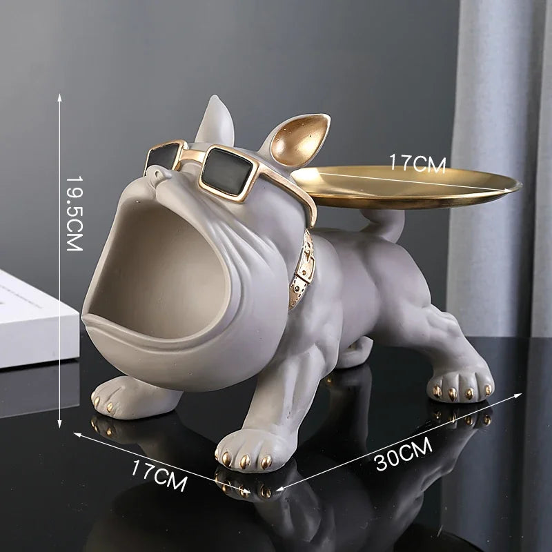 Bulldog Resin Figurine & Storage Box