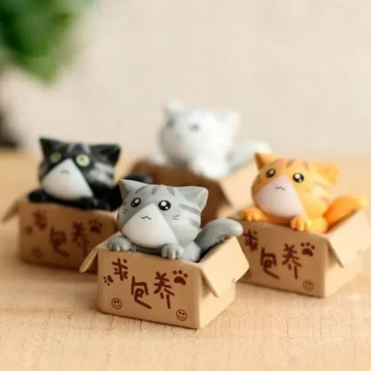 Kawaii Mini Cat Garden Figurine