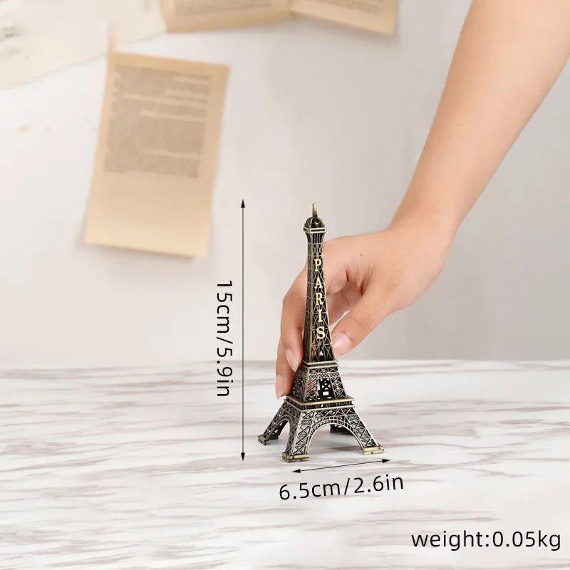 Bronze Eiffel Tower Metal Figurine – Vintage Paris Home Décor