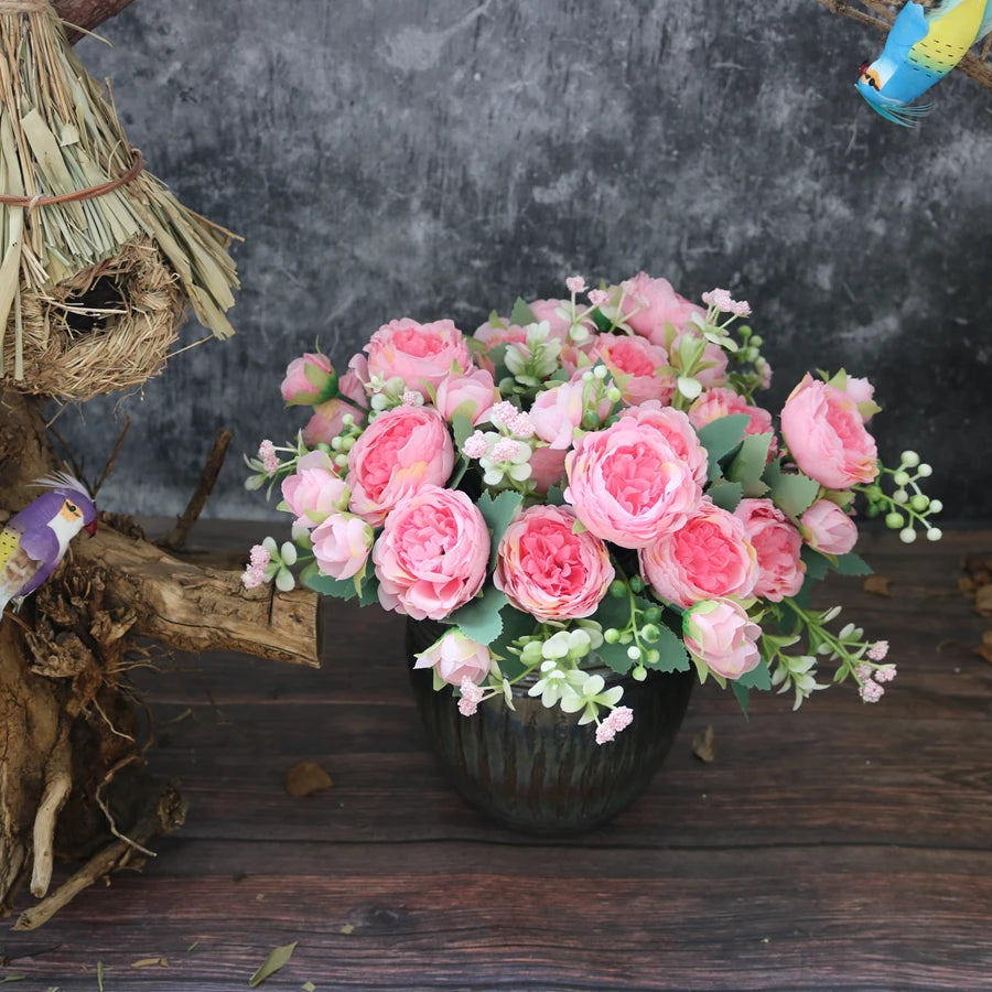 Artificial Rose & Peony Flower Set