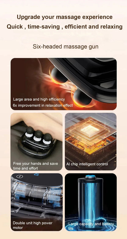 6-Head Deep Tissue Massage Gun