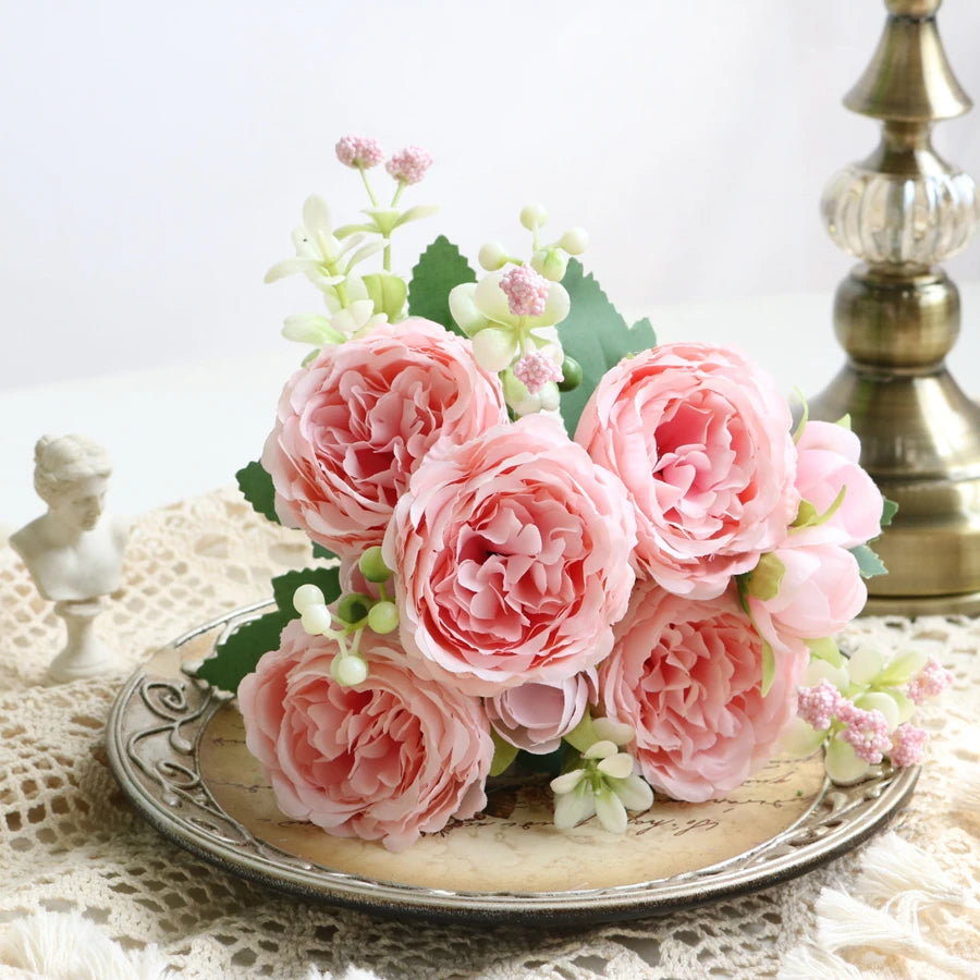 Artificial Rose & Peony Flower Set