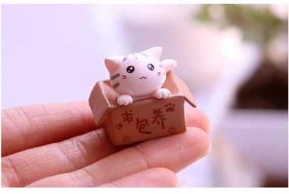 Kawaii Mini Cat Garden Figurine
