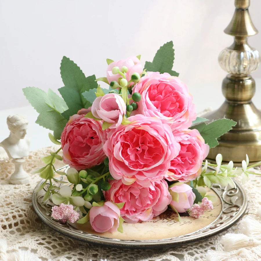 Artificial Rose & Peony Flower Set