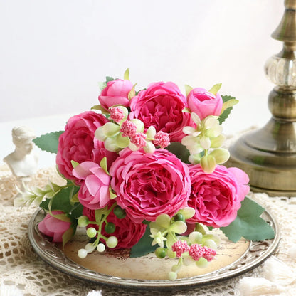 Artificial Rose & Peony Flower Set