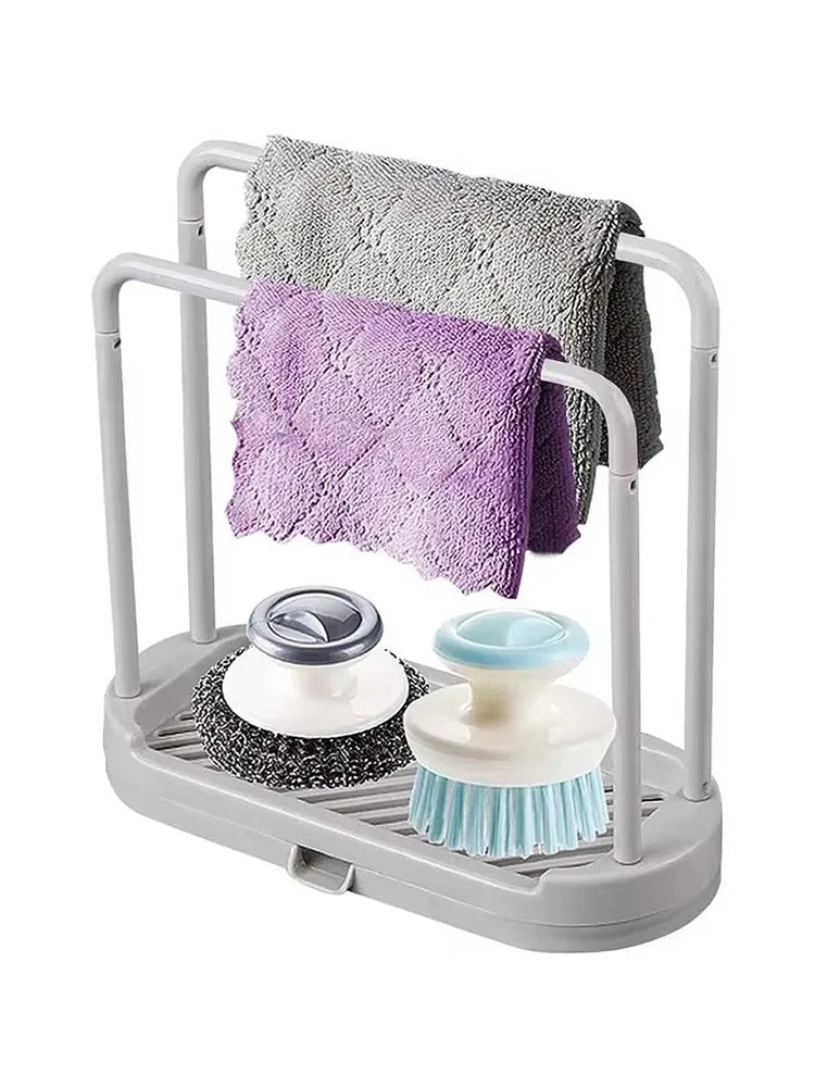 Double-Layer Kitchen Sink Cloth & Sponge Rack