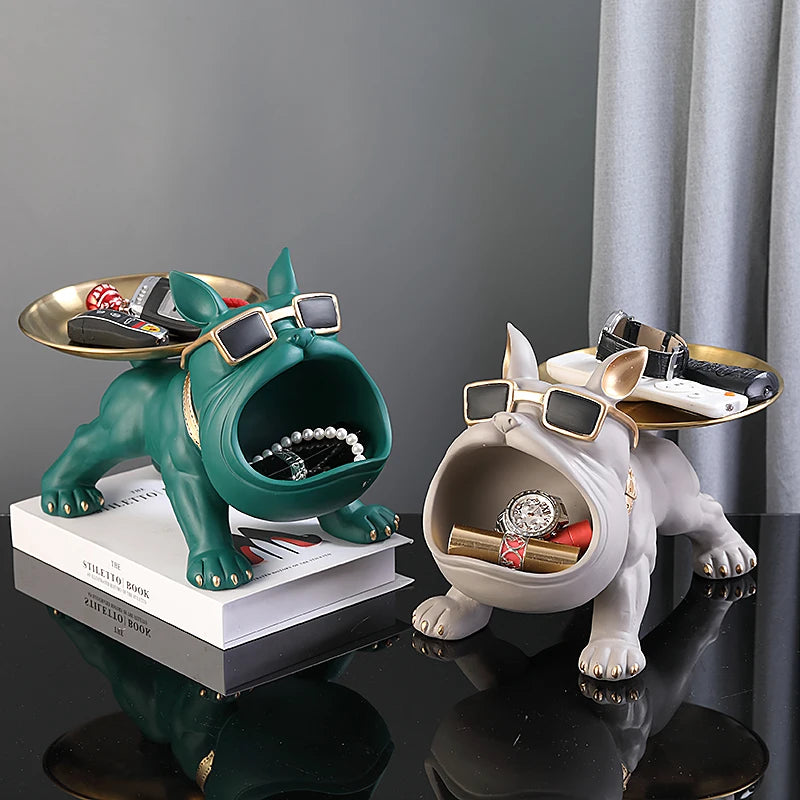 Bulldog Resin Figurine & Storage Box