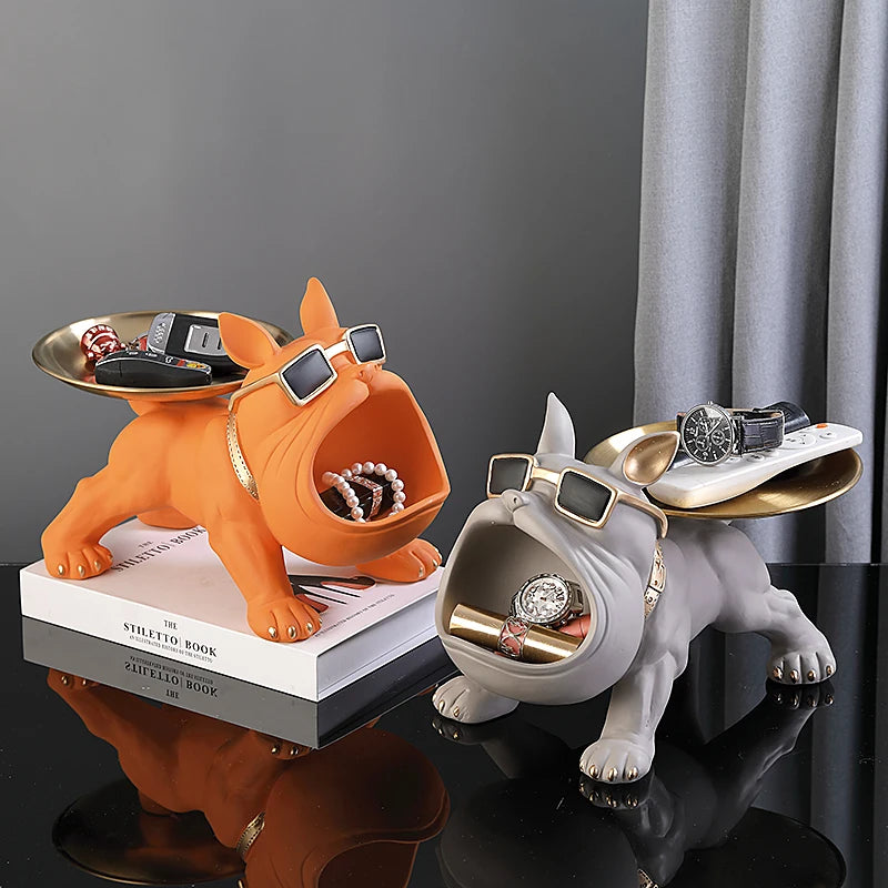 Bulldog Resin Figurine & Storage Box