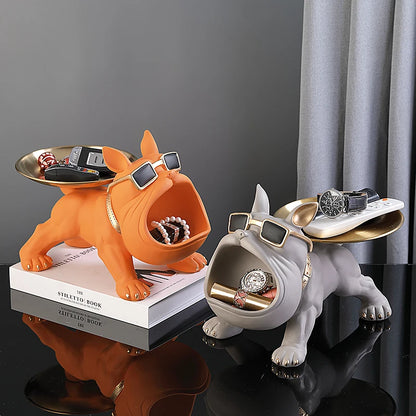 Bulldog Resin Figurine & Storage Box