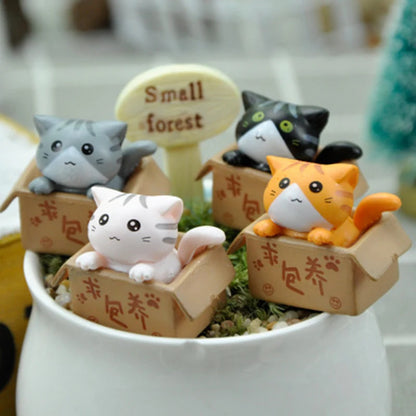Kawaii Mini Cat Garden Figurine