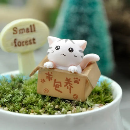 Kawaii Mini Cat Garden Figurine