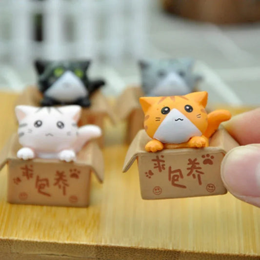 Kawaii Mini Cat Garden Figurine
