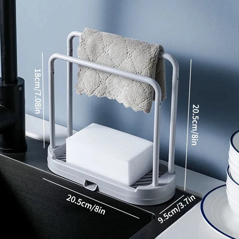 Double-Layer Kitchen Sink Cloth & Sponge Rack