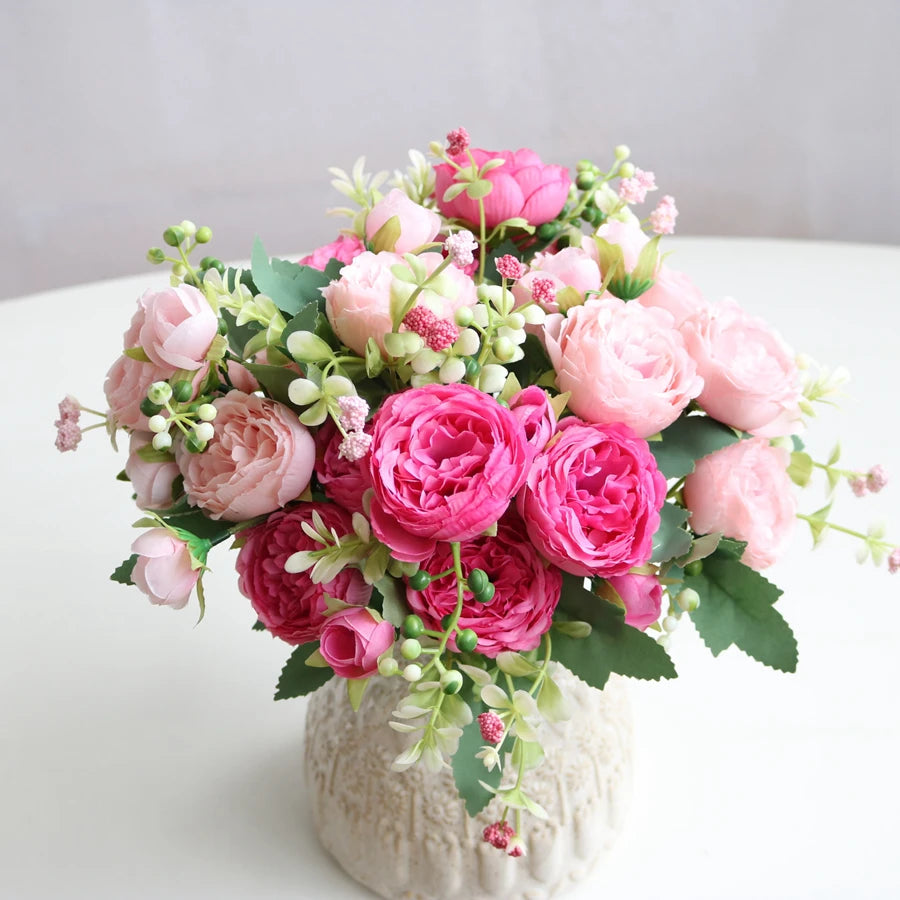 Artificial Rose & Peony Flower Set