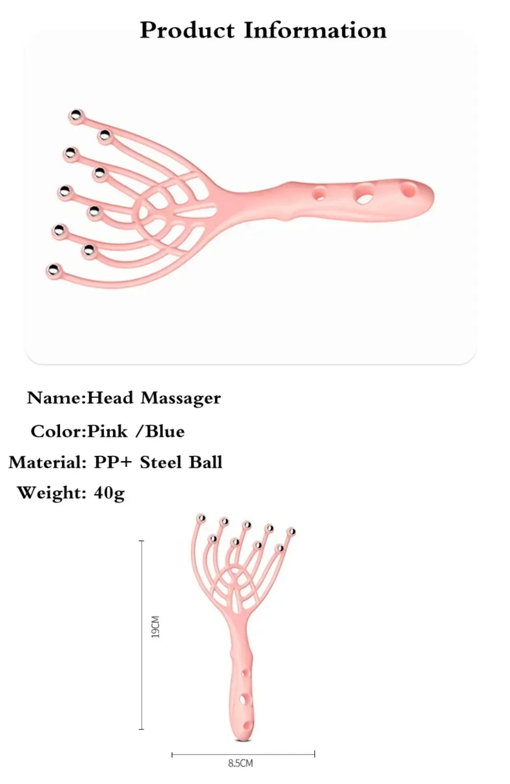Five-Finger Steel Head & Scalp Massager