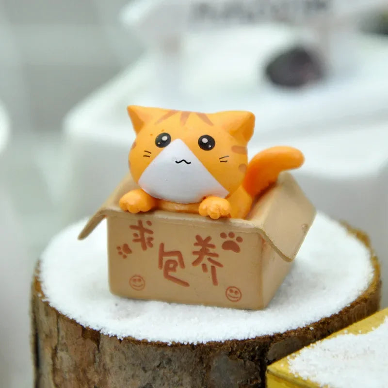 Kawaii Mini Cat Garden Figurine