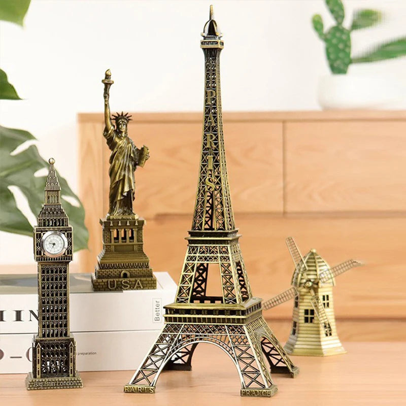 Bronze Eiffel Tower Metal Figurine – Vintage Paris Home Décor