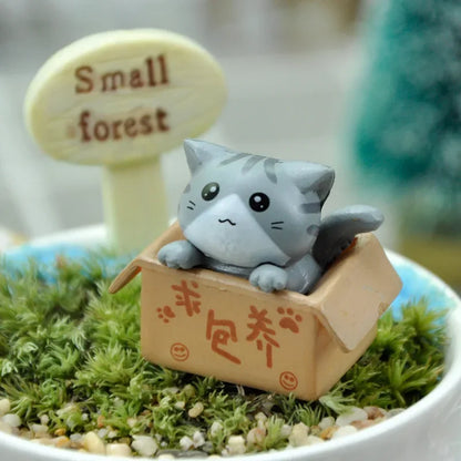 Kawaii Mini Cat Garden Figurine