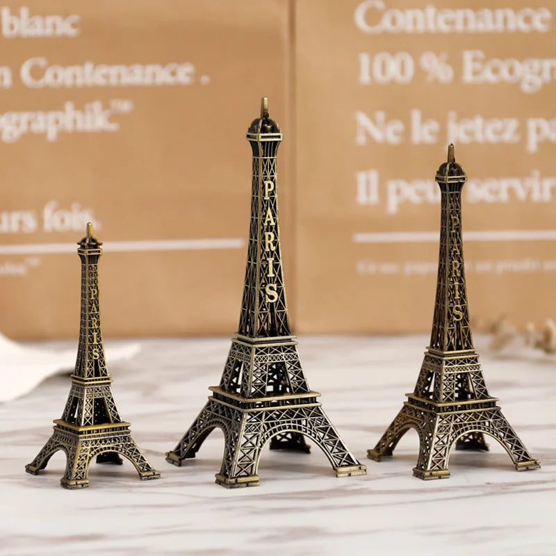 Bronze Eiffel Tower Metal Figurine – Vintage Paris Home Décor