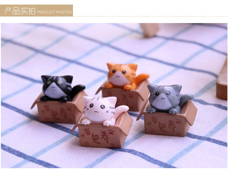 Kawaii Mini Cat Garden Figurine