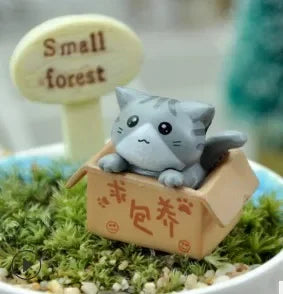 Kawaii Mini Cat Garden Figurine