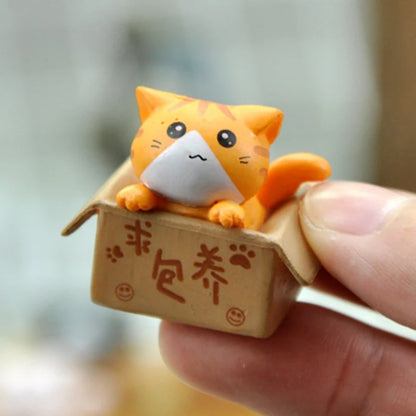 Kawaii Mini Cat Garden Figurine