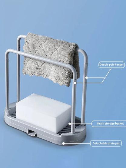 Double-Layer Kitchen Sink Cloth & Sponge Rack