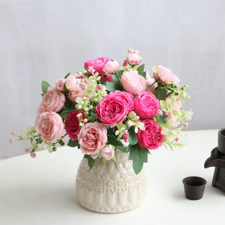 Artificial Rose & Peony Flower Set