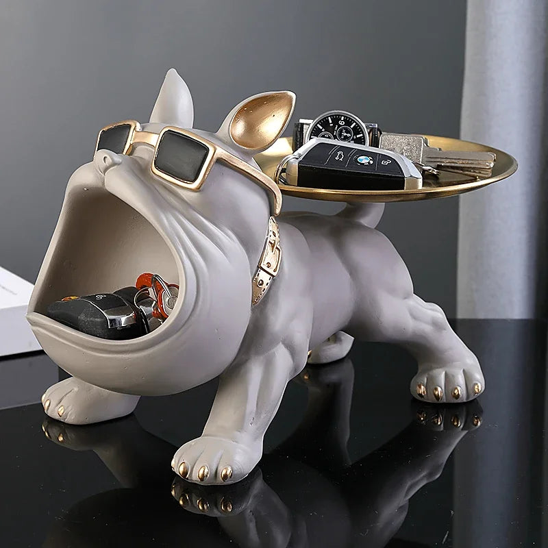 Bulldog Resin Figurine & Storage Box