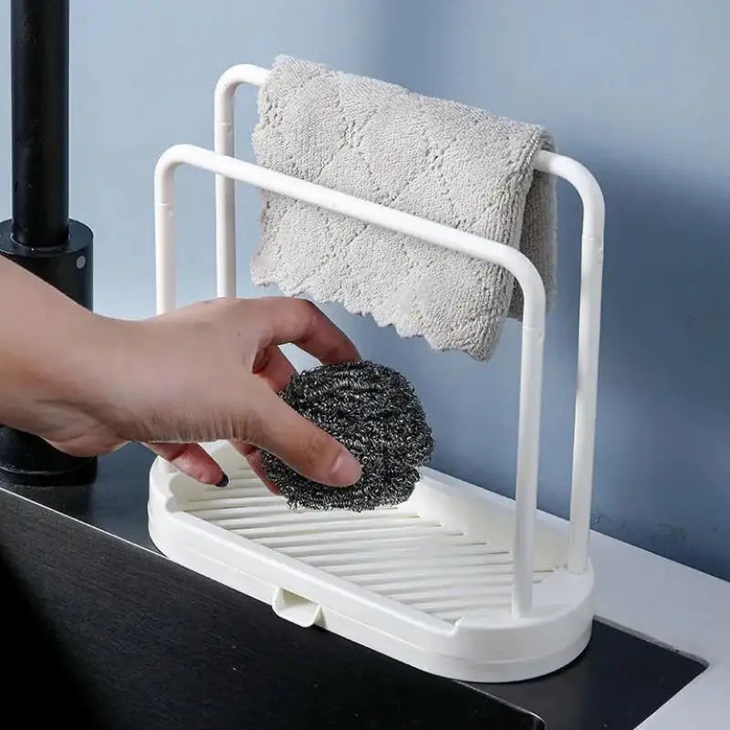 Double-Layer Kitchen Sink Cloth & Sponge Rack