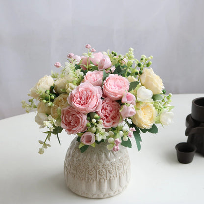 Artificial Rose & Peony Flower Set