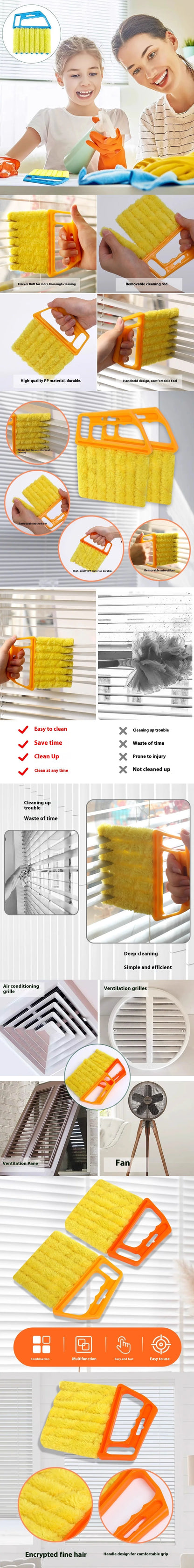 Detachable Window Blinds Cleaning Brush