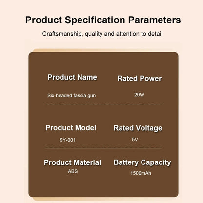 6-Head Deep Tissue Massage Gun