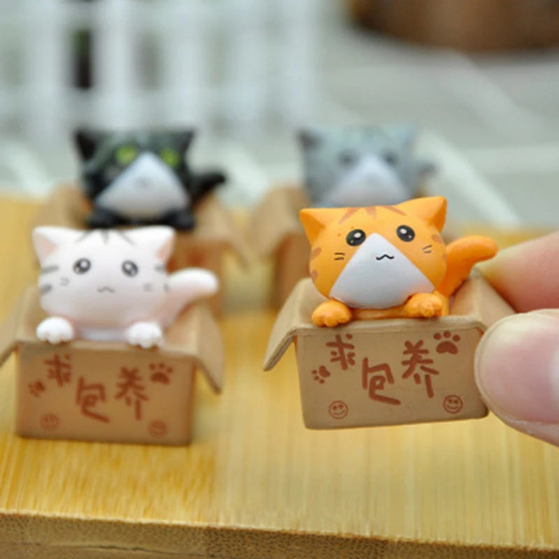 Kawaii Mini Cat Garden Figurine