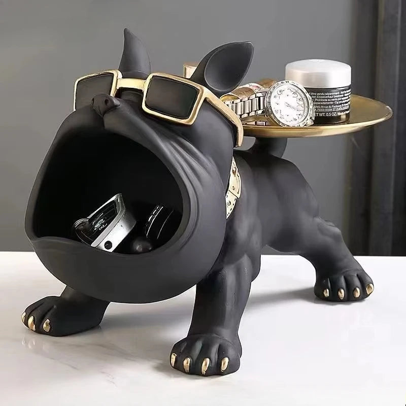 Bulldog Resin Figurine & Storage Box