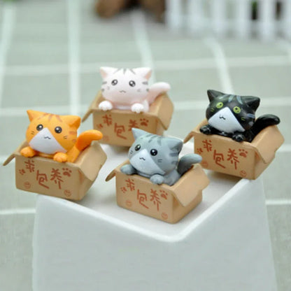 Kawaii Mini Cat Garden Figurine