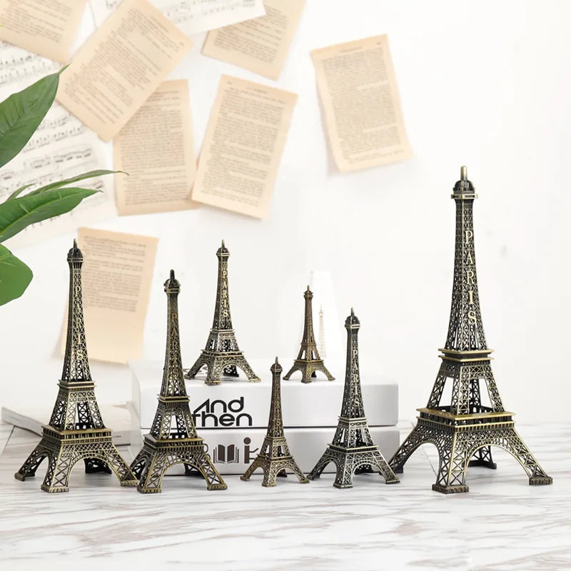 Bronze Eiffel Tower Metal Figurine – Vintage Paris Home Décor